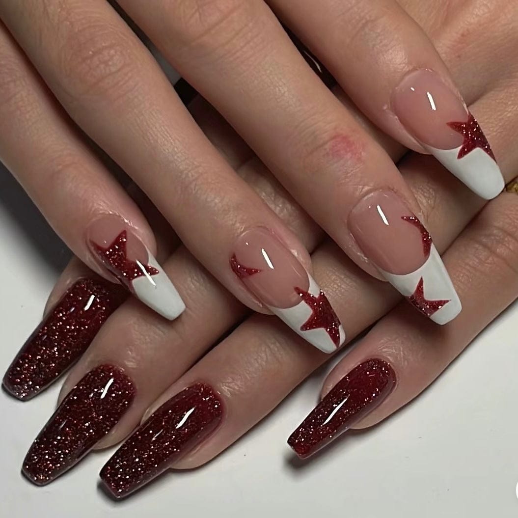 red glitter nail