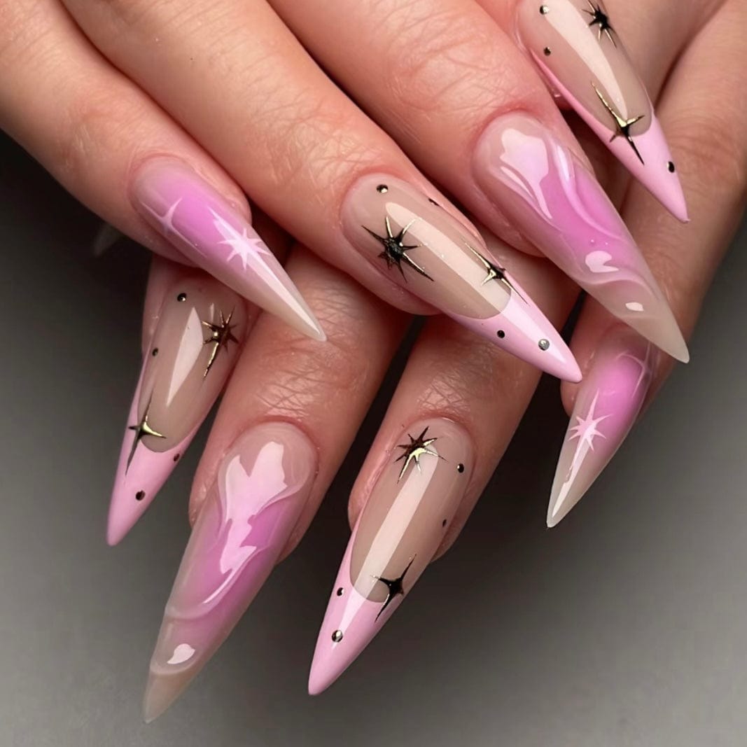 Pink and White Nail Design