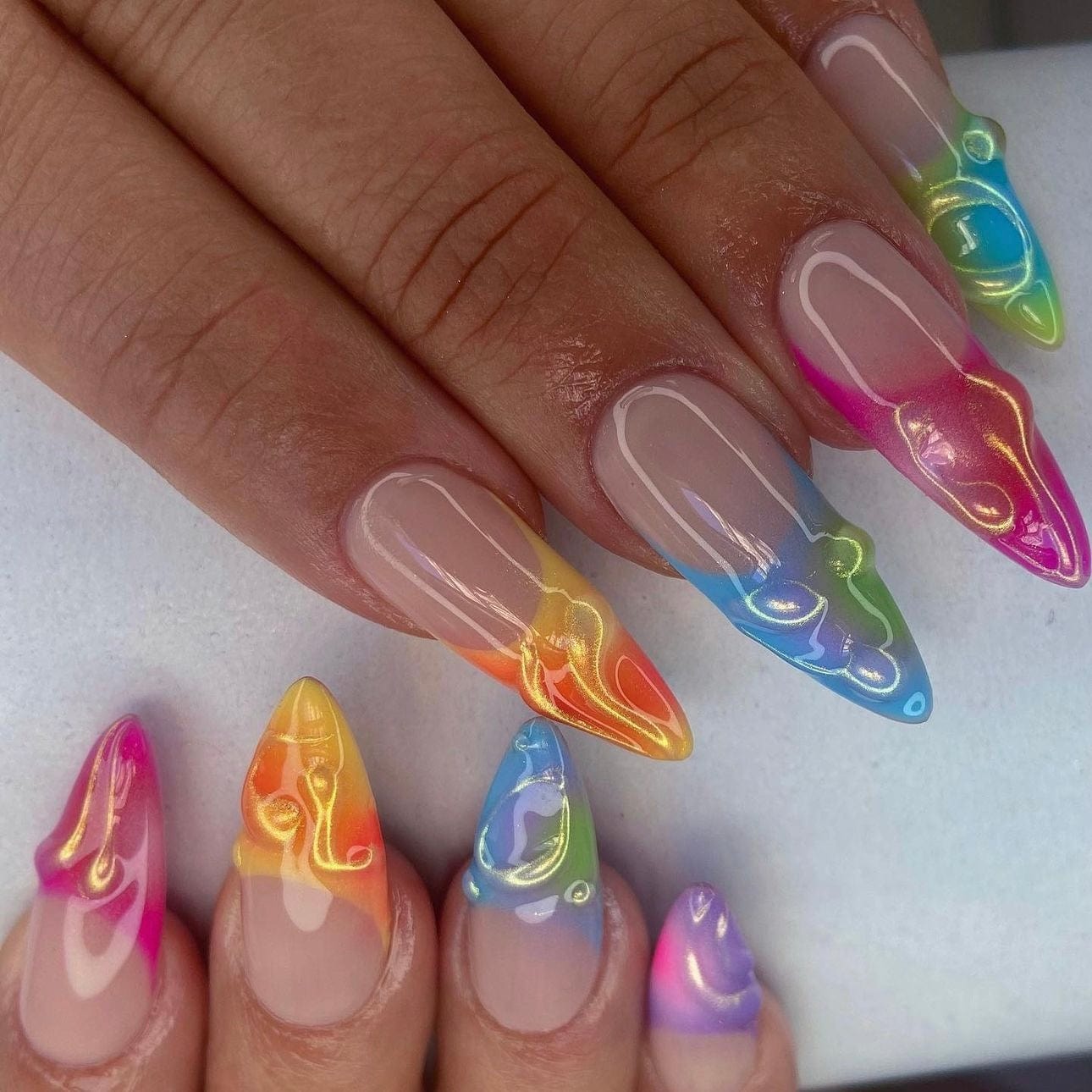  Tropical Chrome Splash Nails 