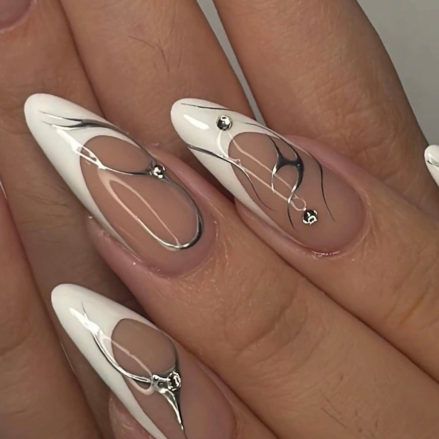 almond french nails