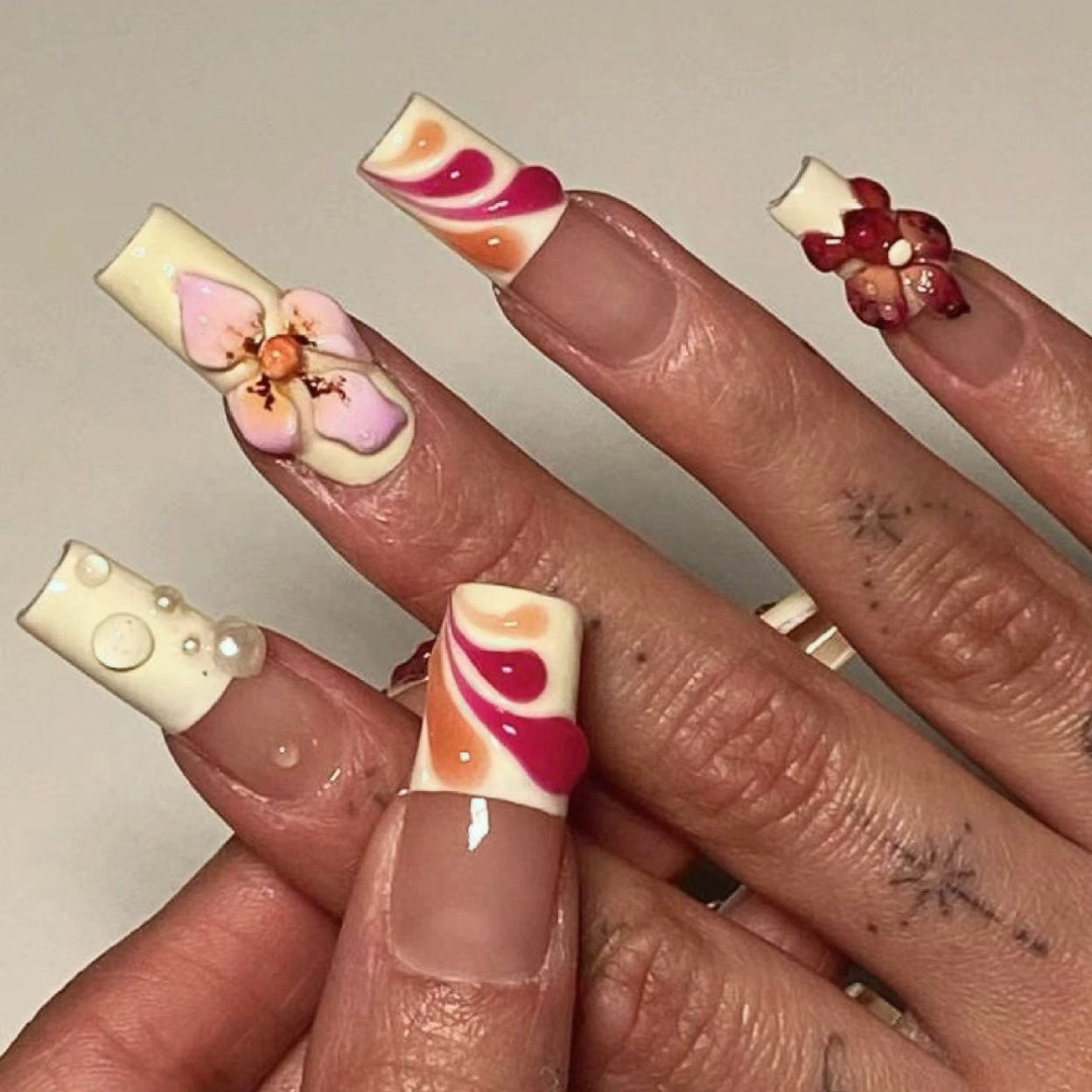 Coral Bloom Press on Nails